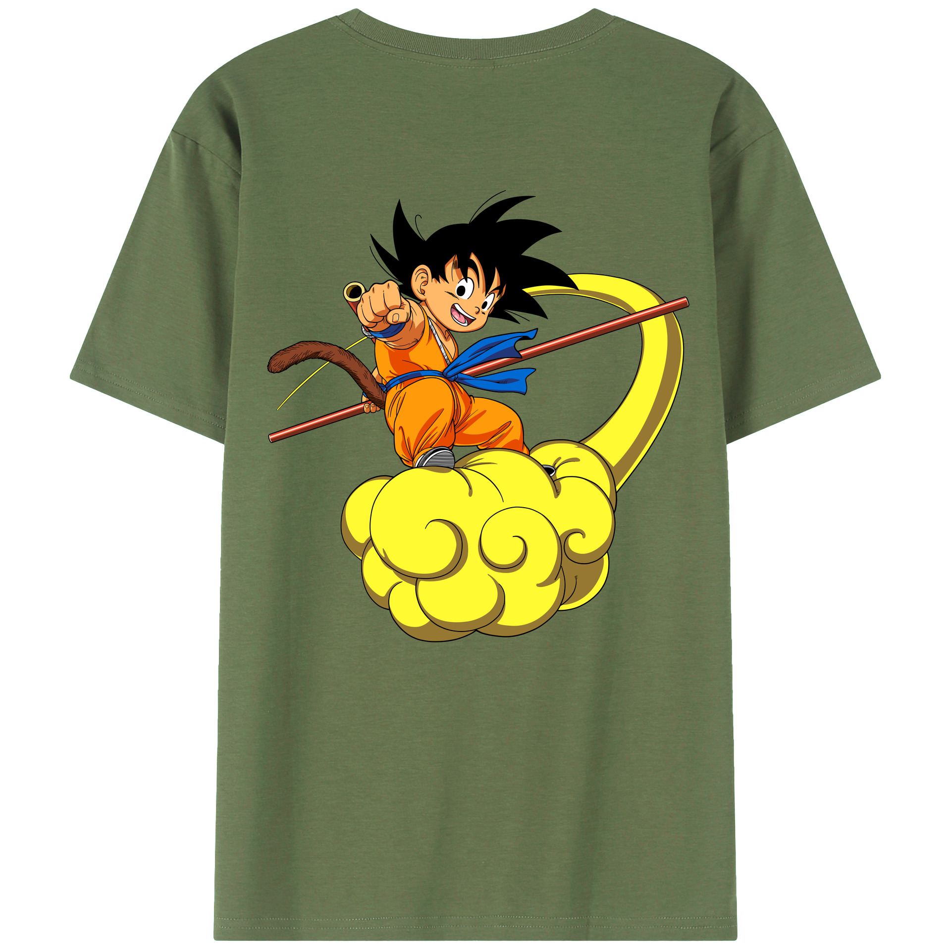 （画像用） ドラゴンボール 孫悟空（そん ごくう）Son Goku カカロット DRAGON BALL Kakarotto 綿100％ メンズ半袖Tシャツ（バックプリント） 通気性